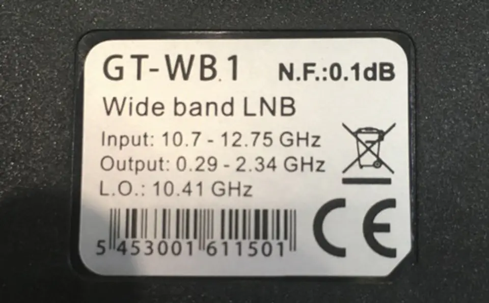 Konwerter LNB WideBand GT-WB1 H+V Quattro na 2 kable