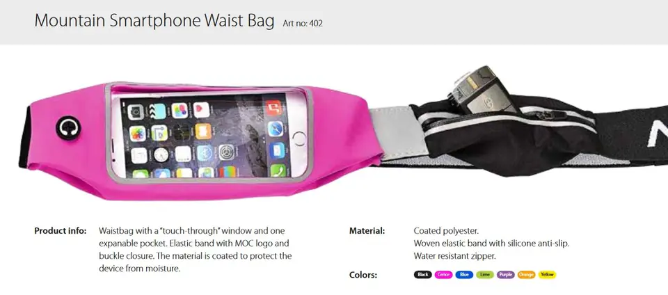 Mountain Waist Bag MOC pink Sports sachet Tel.