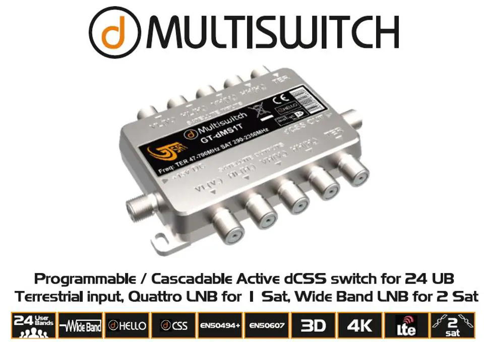 Multiswitch Unicable II program. GT-SAT GT-dMTS1T