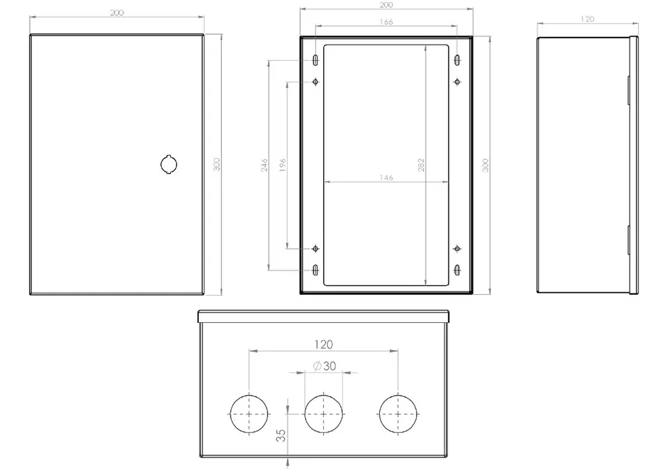 Metal enclosure TPR2 v2 cabinet 200x300x120