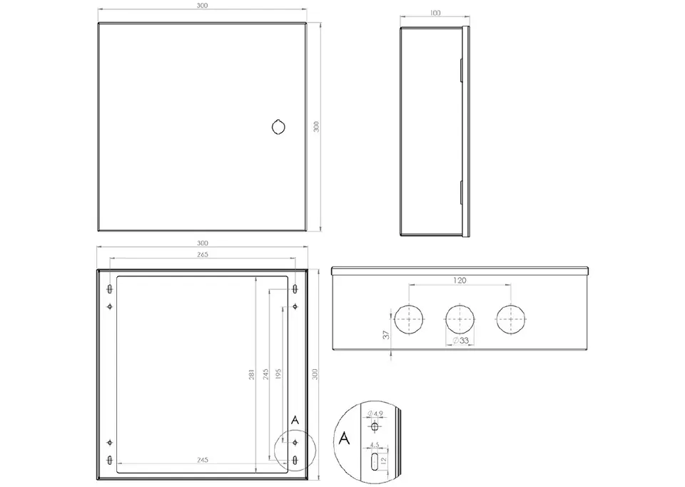 Metal Enclosure TPR3 v2 Cabinet 300x300x100