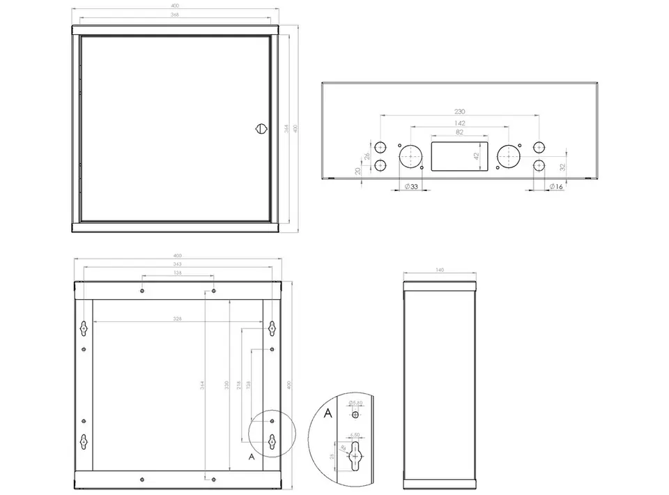 Metal enclosure TPR4 v4 cabinet 400x400x140