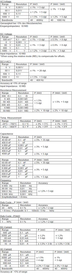 LCD Digital Multimeter TruRMS IP67 PeakTech 3444