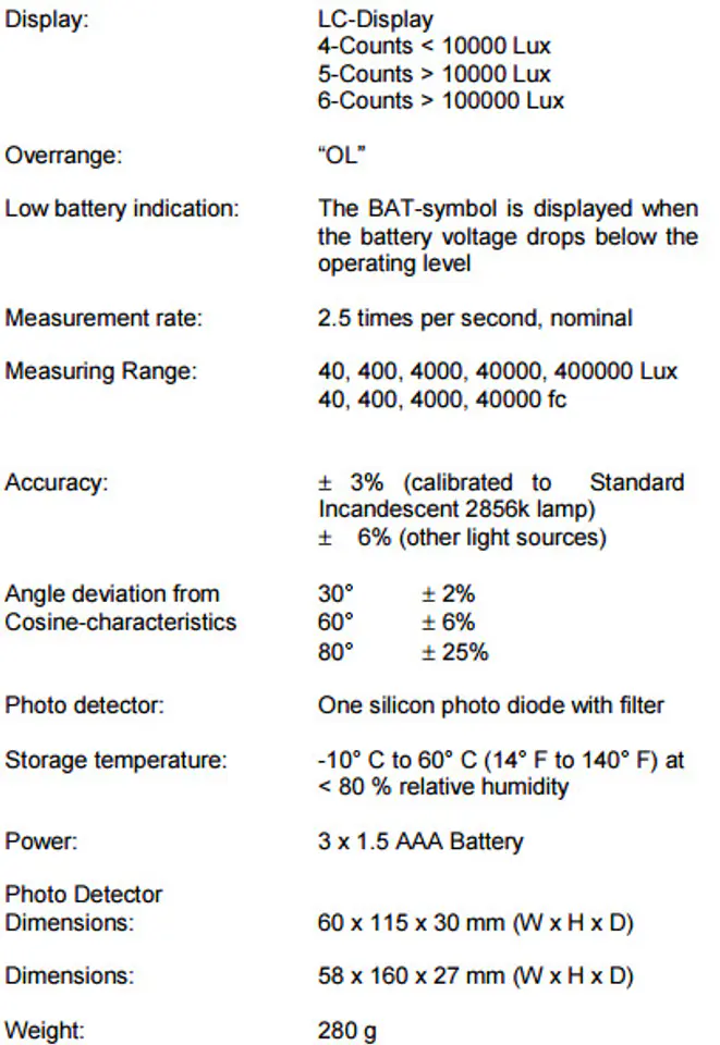 PeakTech 5086 Digital Light Meter