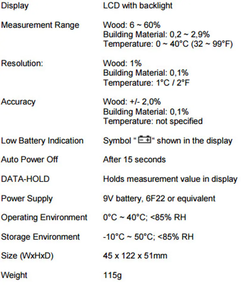 PeakTech 5200 wood and other moisture meter