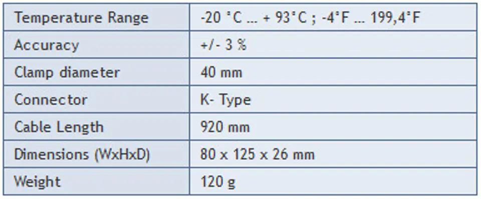 Sonda temperatury rur. węży K-type PeakTech TF-25