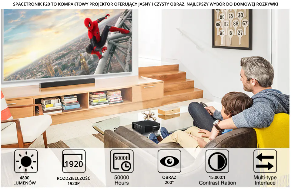 Vivibright F40 1080p LED Projector with Cover