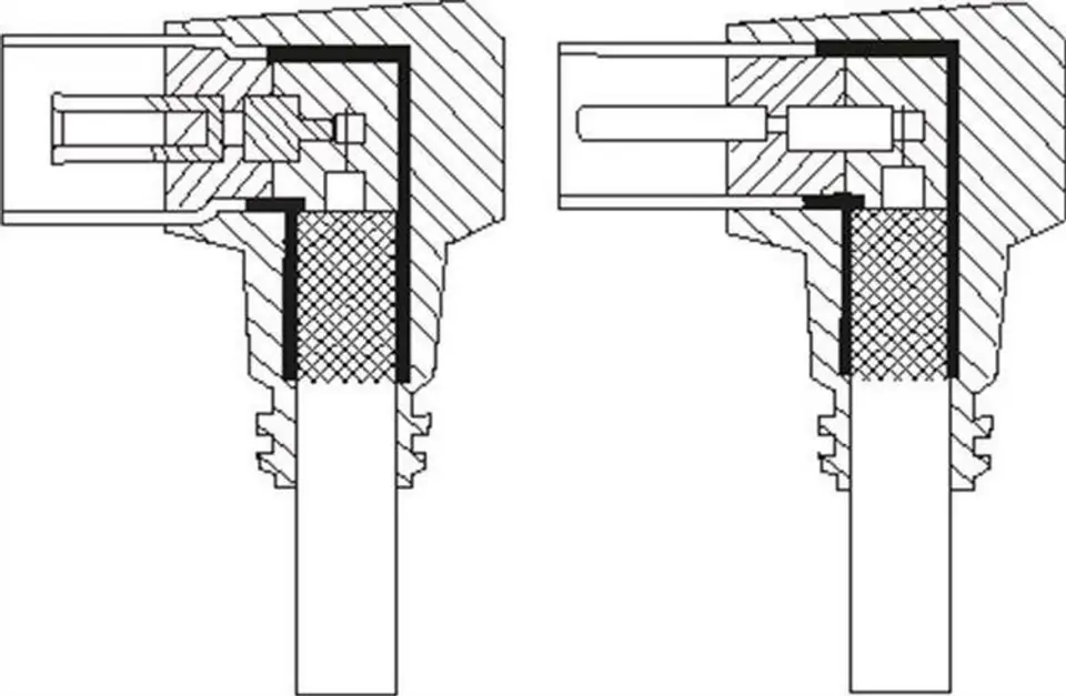 TV CONNECTION IEC GN-WT Goobay angled black 10m