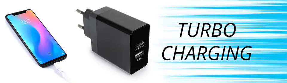 Charger 2in1 USB-C USB PD Quick 17W 3.4A SPC-01B