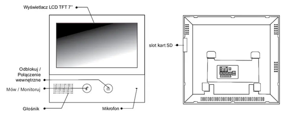 Budowa monitora do wideodomofonu Spacetronik 