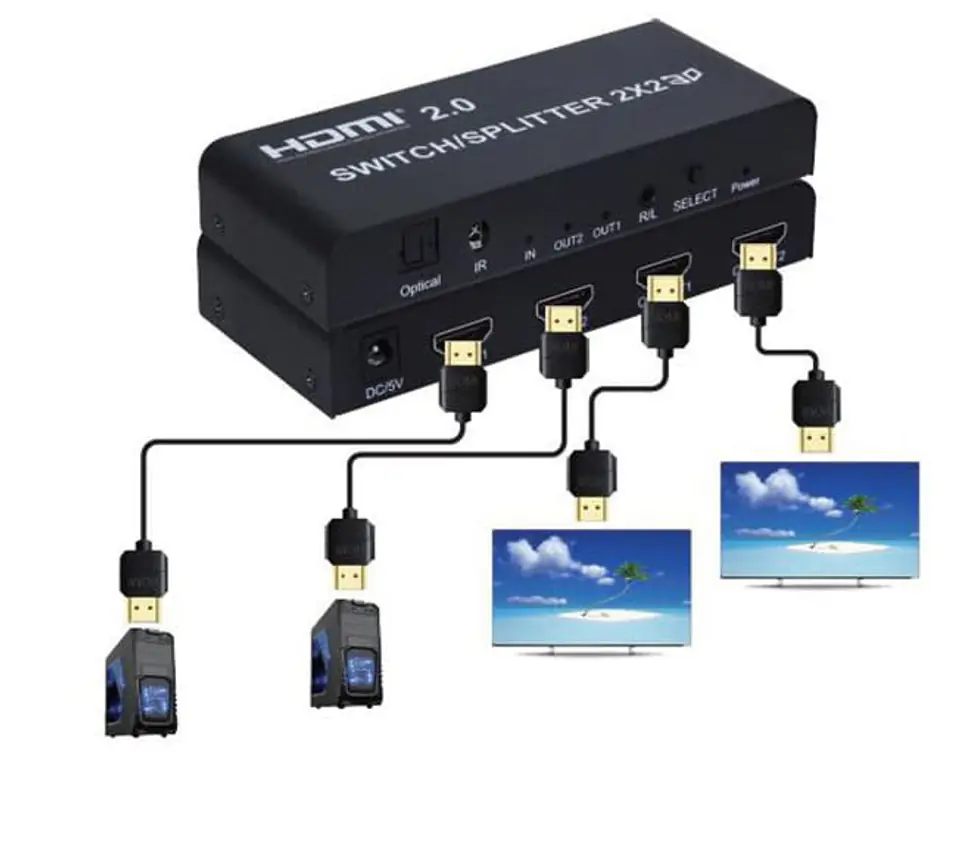 Matrix HDMI 2/2 Spacetronics SPH-M221 4K 60Hz