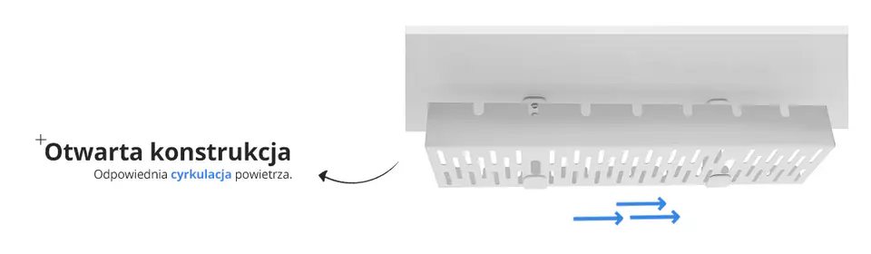 Cyrkulacja powietrza w organizerze kabli Spacetronik Ergoline SPK-520