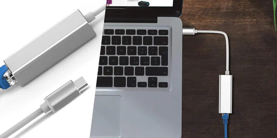 Adapter USB-C na gniazdo RJ45 SPU-A04 srebrny