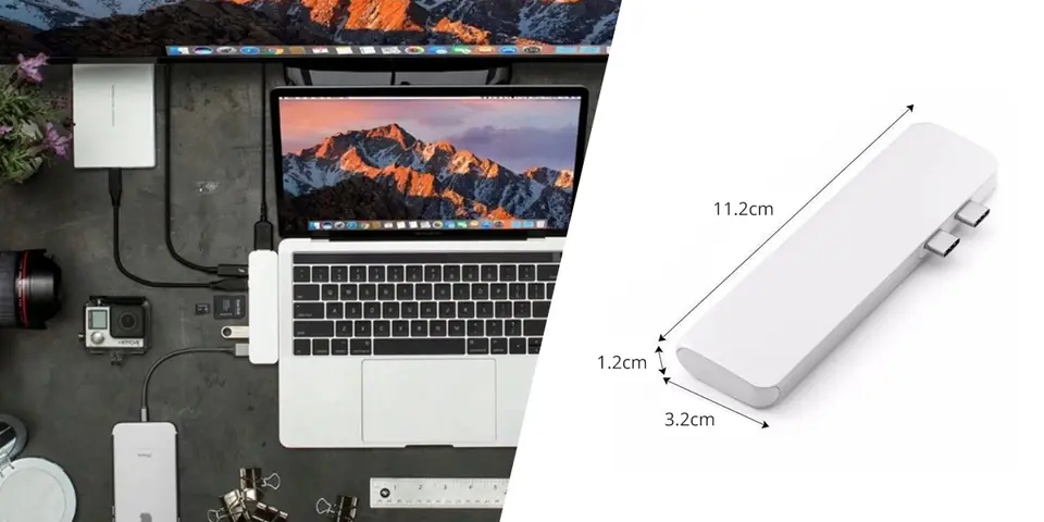 Multiport USB-C to 2x USB, 2x USB-C, Card Reader