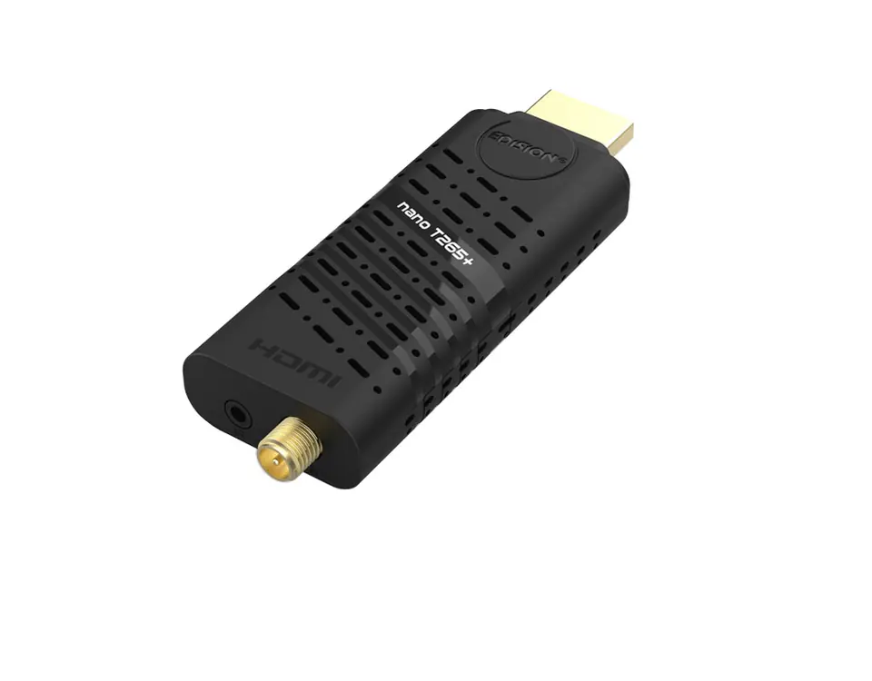 EDISION Nano T265+ Receptor dongle HDMI Terrestre TDT DVB-T2 y por Cable  DVB-C, H265 HEVC, FTA, Full HD, PVR, USB, HDMI, Sensor IR, Soporte USB  WiFi, Mando a Distancia Universal 2en1 