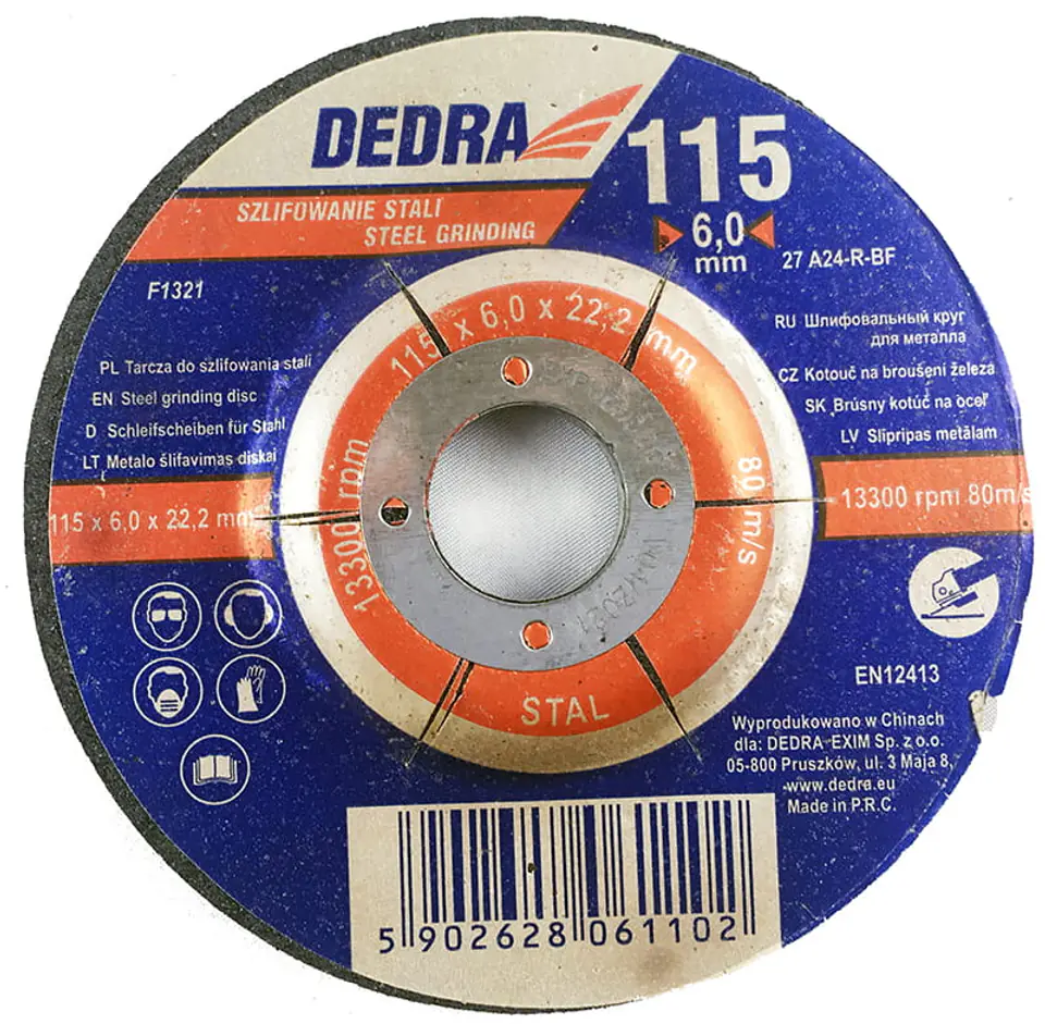 Tarcza do szlifowania stali Dedra zdjęcie real