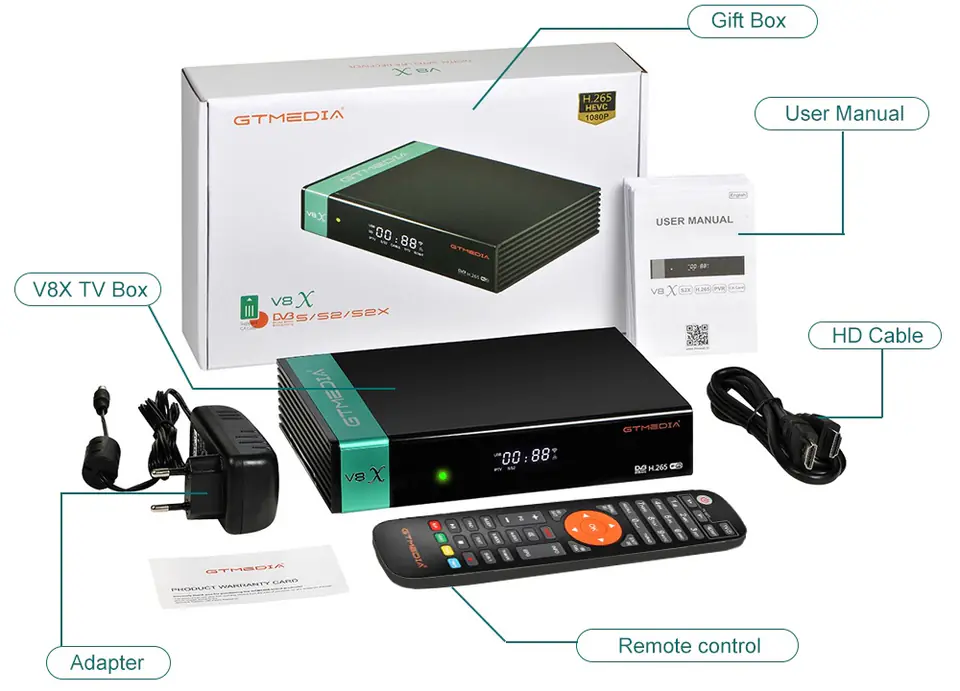 Tuner GTMedia Freesat V8X DVB-S2/S2X WiFi