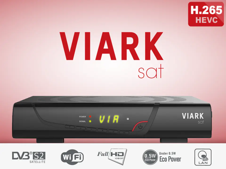 Viark SAT 4K UHD DVB-S2X Multistream Receiver H.265 + LAN/Wifi Schwarz