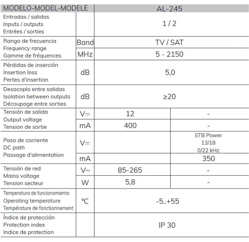 Alcad AL-245 12V 400mA power supply for 12V amplifiers