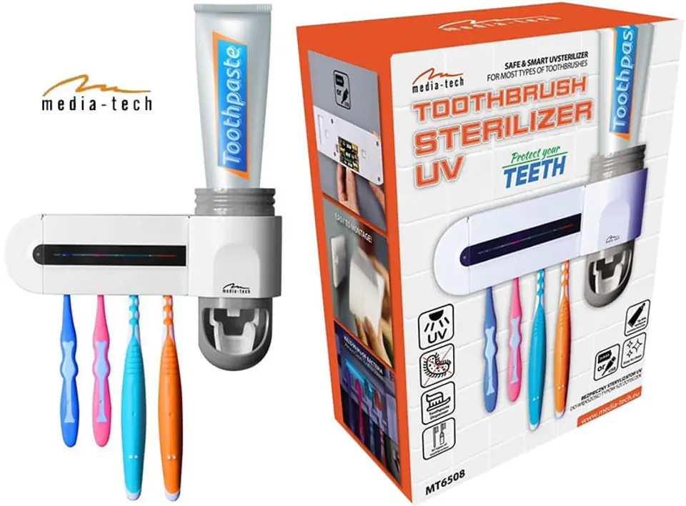 Sterylizator UV szczoteczek do zębów MT6508 z opakowaniem