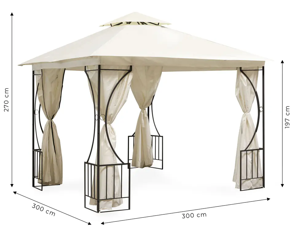 Tent garden pavilion gazebo 3x3m +4 walls