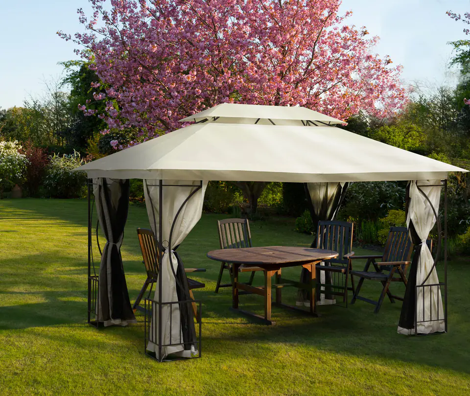 Tent garden pavilion lux gazebo 3x4m mosquito net and full walls