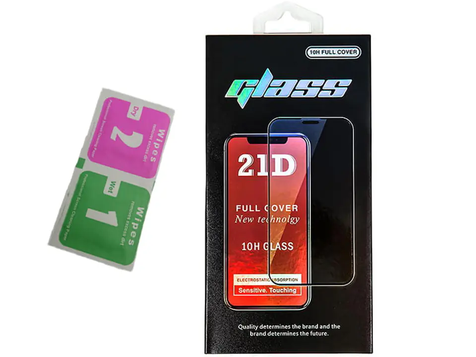 szkło hartowane 21D opakowanie + ściereczki