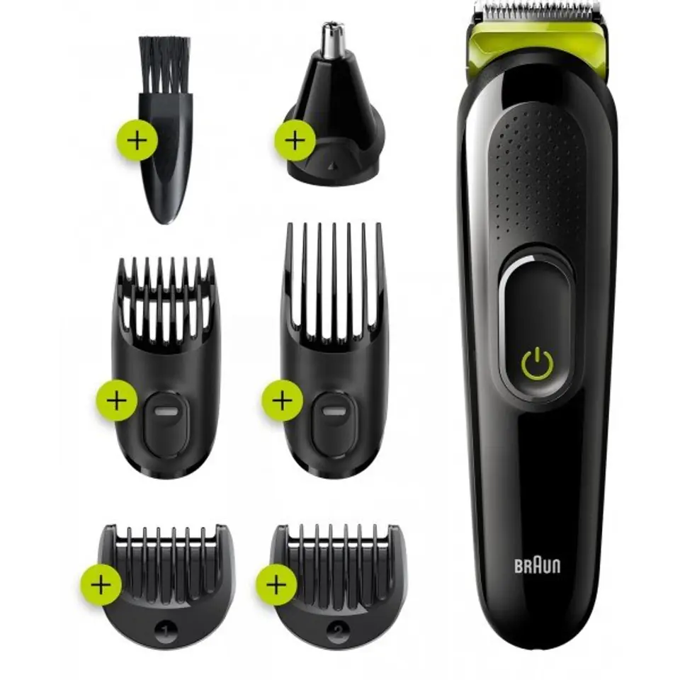braun mgk3221 6 in 1 trimmer black & green