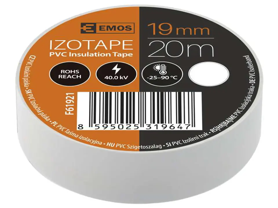 Taśma PCV 19/20 izolacyjna biała