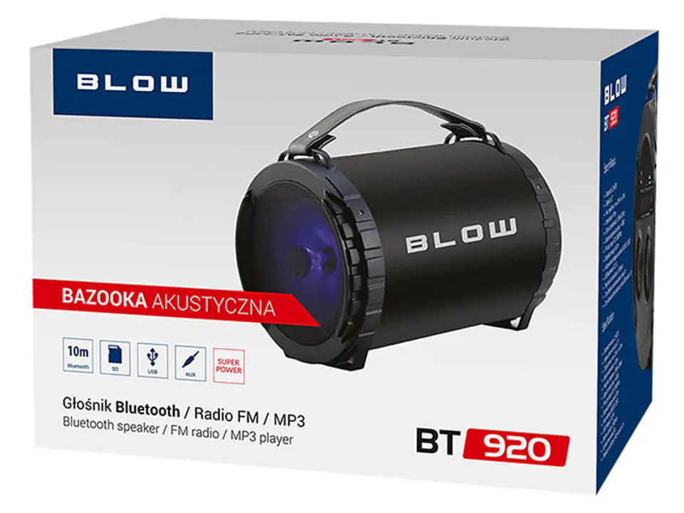 Głośnik Bluetooth Bazooka Blow BT920 USB SD radio FM