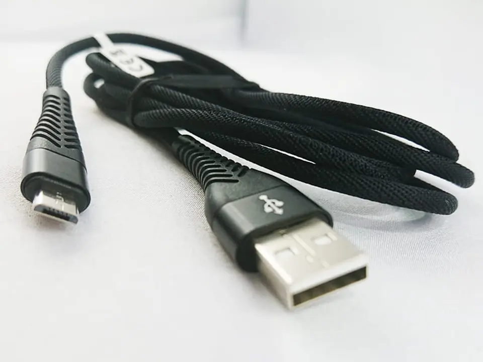 Kabel micro USB z oplotem Spider (3 m, czarny)