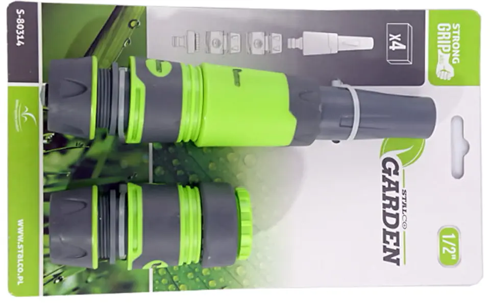 Zraszacz wraz z pasującymi szybkozłączkami i przyłączem