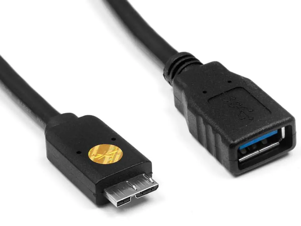 Kabel USB OTG 3.0 - USB microUSB 3.0 czarny