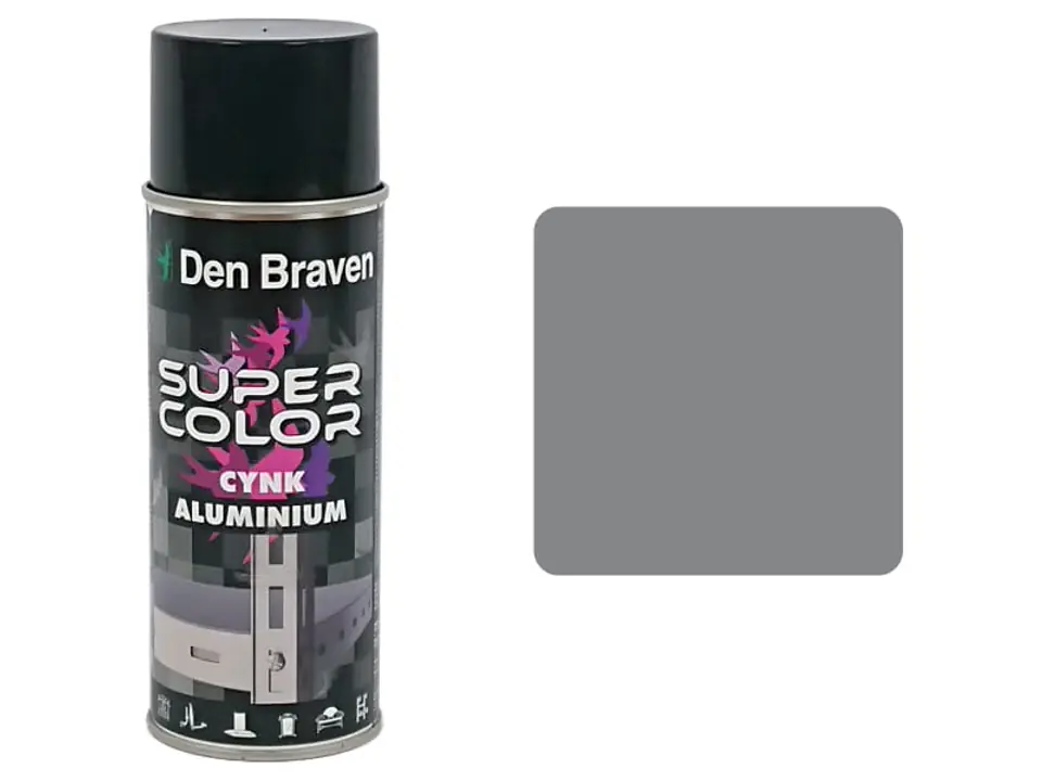 Cynk aluminium w sprayu Super Color jasnosrebrny