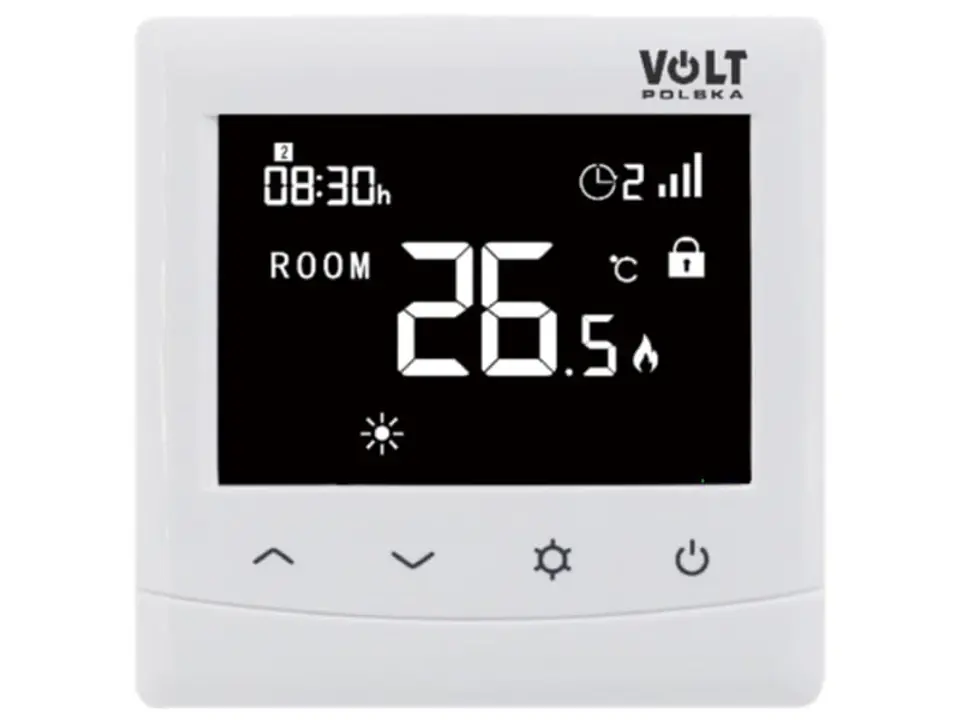 Urządzenie z serii pokojowych regulatorów temperatury marki Volt
