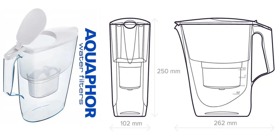 Wymiary dzbanka Aquaphor Time