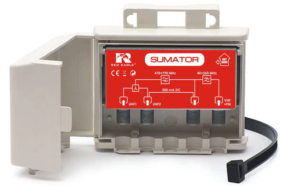Sumator masztowy Combiner Red Eagle sumuje 2xUHF + 1xVHF