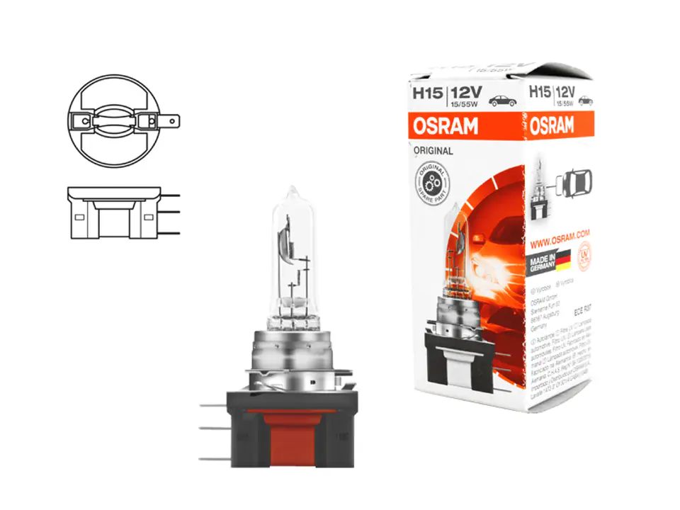 Car bulb OSRAM H15 12V 15/55W 64176/OSR. 1LM