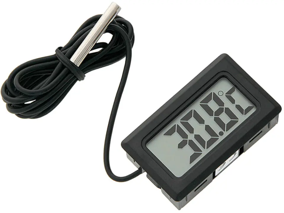 Termometr panelowy z czujnikiem na kablu i wyświetlaczem LCD
