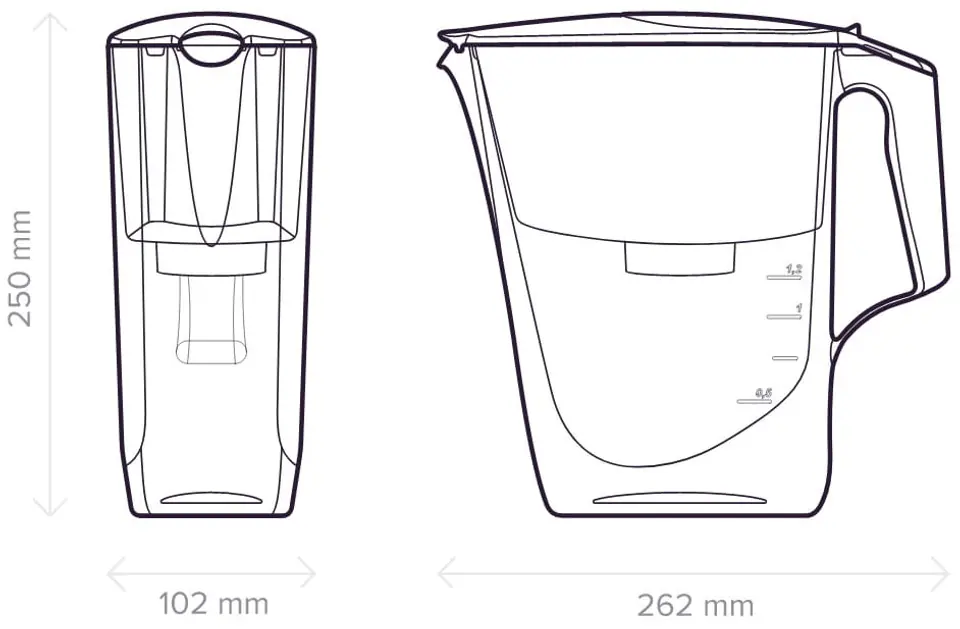 Wymiary dzbanka Aquaphor