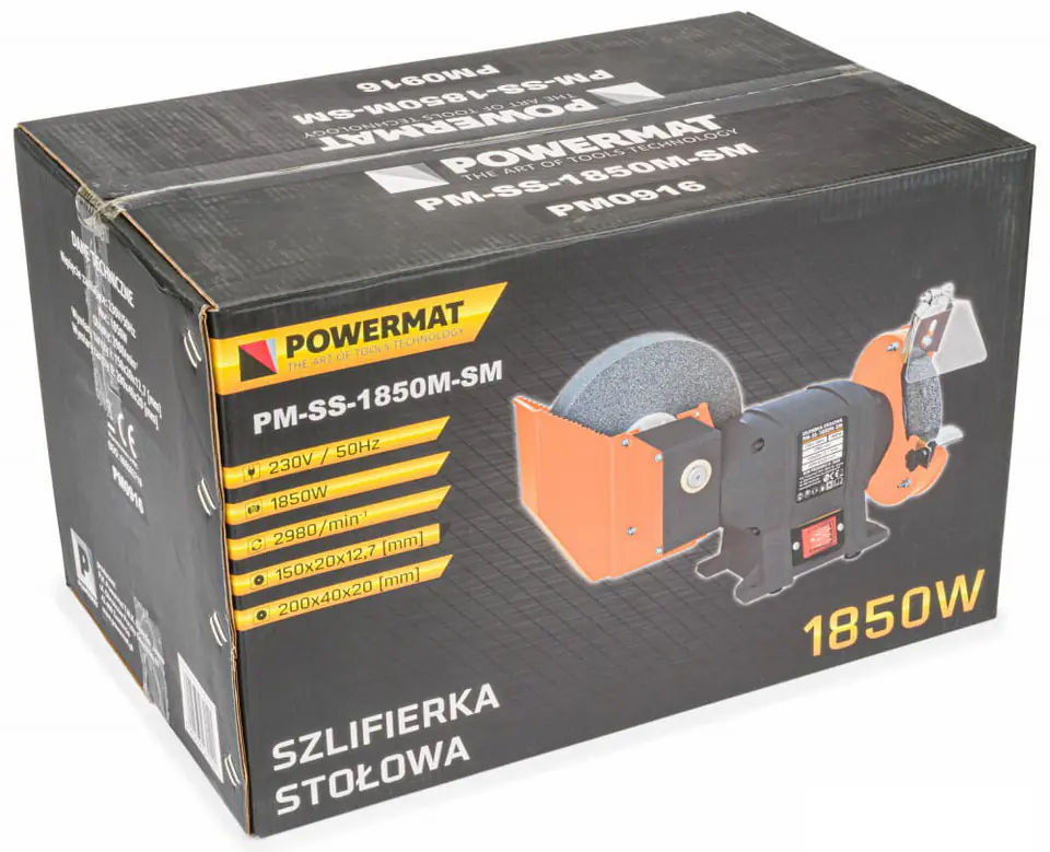 Szlifierka stołowa kamieniowa boczna 1850W Powermat