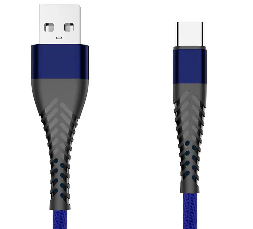 Kabel USB Typ-C z oplotem Spider (2 m, niebieski)