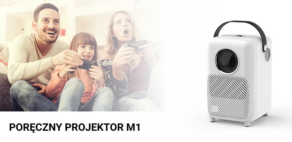 Mobilny Projektor M1 LED Full HD Torba Ekran BT