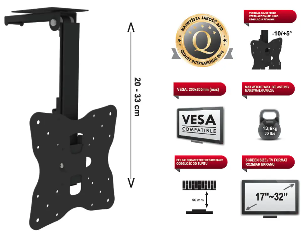 LCD Plasma 17-32 Cinema TRAVEL Ceiling Mount