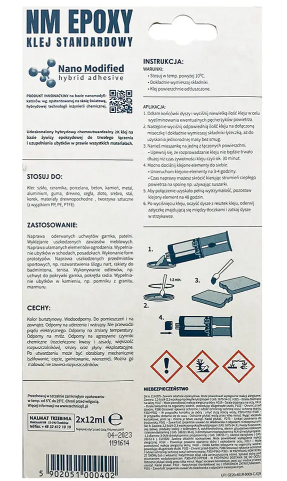 Standardowy Klej Epoksydowy o wydłużonym czasie sieciowania