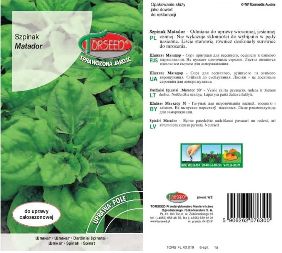 Nasiona Torseed Szpinak Matador 10g