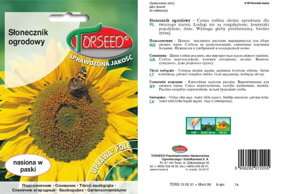 Nasiona Torseed Słonecznik 10g