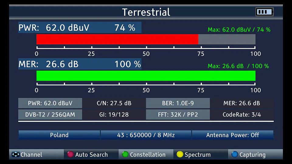 DTVLINK-S Medidor de campo DVB-S/S2 - AD INSTRUMENTS