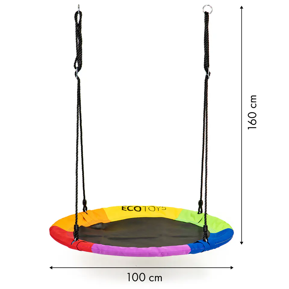 Huśtawka ogrodowa bocianie gniazdo 100cm ECOTOYS wielokolorowa