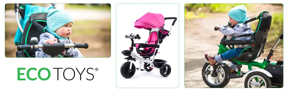 Bicycle Tricycle Trolley Swivel Seat Pink Ecotoys